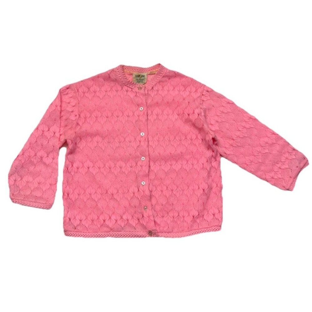 *Vintage Cellini Cardigan Sweater Sm? Bright Pink Grannycore Twee Softie Girly